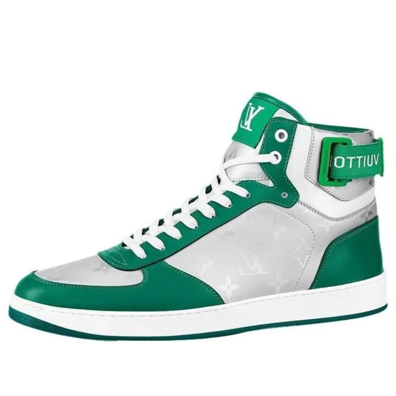 LOUIS VUITTON Rivoli Ankle Sneakers 'Silver Green' 1A9J6F sold by KicksCrew