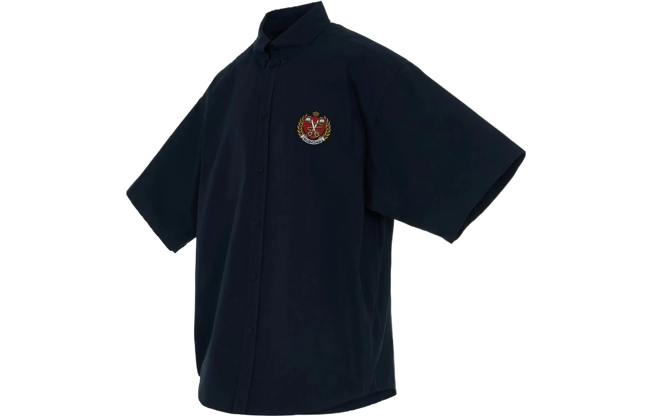 Balenciaga Est. 1917 College Logo Print Shirt 'Dark Blue' 675643TYB184100 sold by KicksCrew product image thumbnail 3