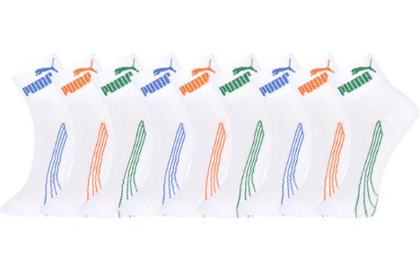 PUMA Casual Short Socks 3 Pack 'White Green Orange Blue' 701223916-001 sold by KicksCrew