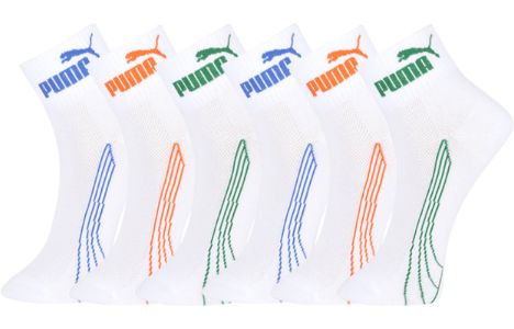 PUMA Casual Short Socks 3 Pack 'White Green Orange Blue' 701223916-001 sold by KicksCrew