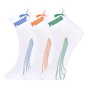 PUMA Casual Short Socks 3 Pack 'White Green Orange Blue' 701223916-001 sold by KicksCrew