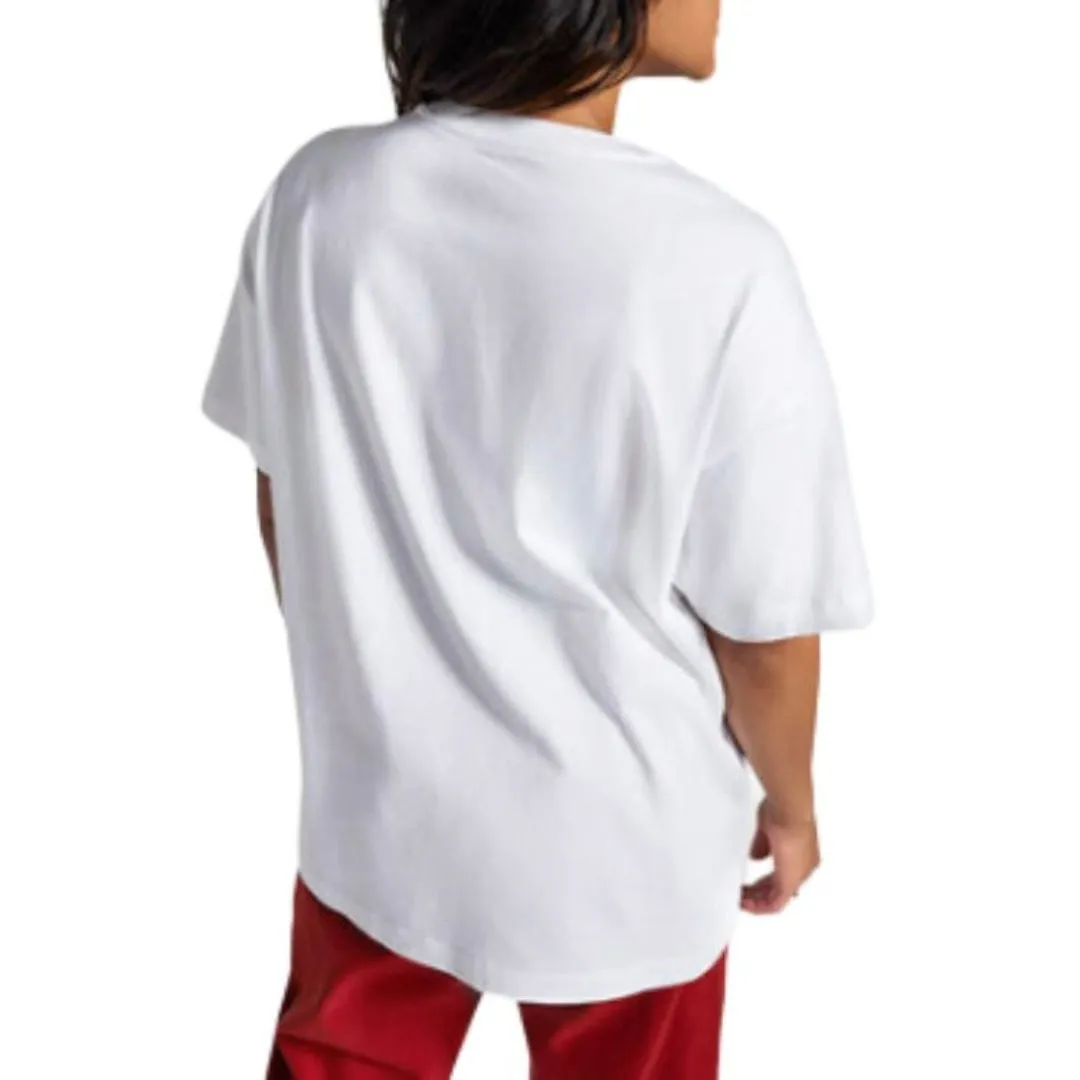 (WMNS) Converse Flaming Logo Oversized T-Shirt 'White Red' 10026466-A01 sold by KicksCrew product image thumbnail 2
