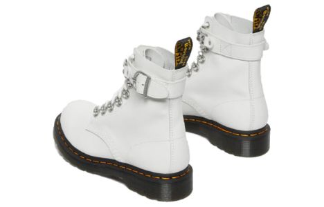 (WMNS) Dr. Martens 1460 Pascal Chain Leather Lace Up Boot 'White' 27266100 sold by KicksCrew