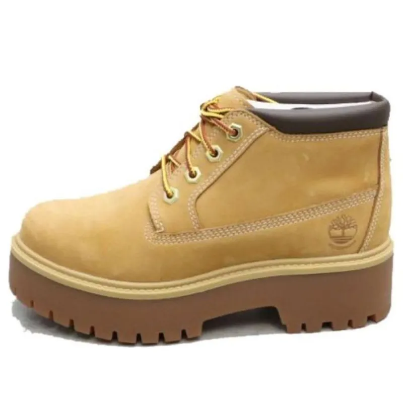 (WMNS) Timberland Stone Street Mid Lace Up Waterproof Chukka Boots 'Wheat Nubuck' A5RF9 sold by KicksCrew