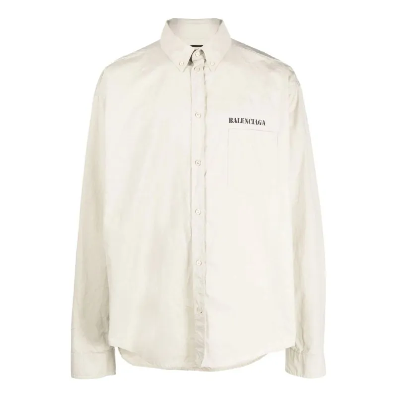 Balenciaga Property Of Back Print Shirt 'Ecru' 703843TKM019800 sold by KicksCrew