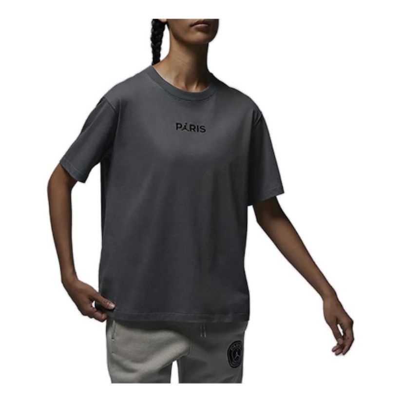 (WMNS) Air Jordan x PSG Paris T-Shirt 'Dark Grey' DZ3261-068 sold by KicksCrew