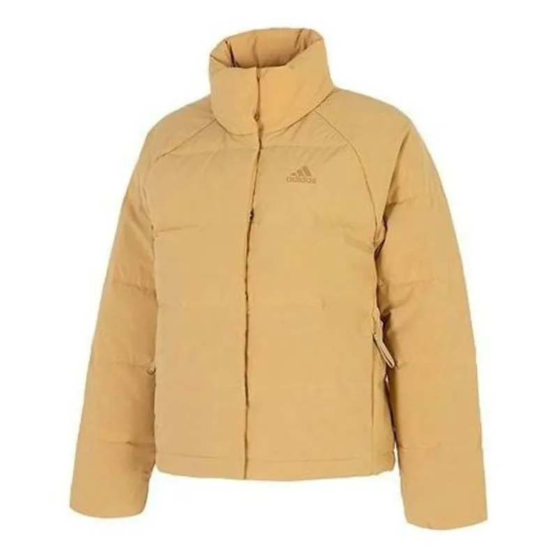(WMNS) adidas Helionic Relaxed Down Jacket 'Tan' HE1457 sold by KicksCrew