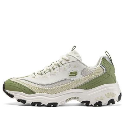 Skechers D'Lites Varsity Spirit Sneaker 'White Beige Green' 894282-WMLT sold by KicksCrew