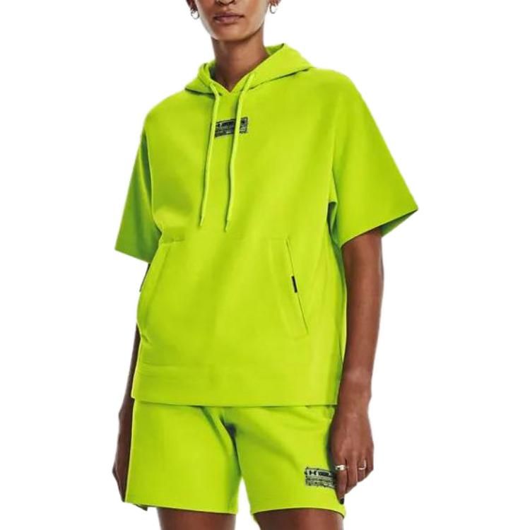 Under Armour Summit Knit Short Sleeve Hoodie 'Neon Green' 1378894-324 sold by KicksCrew product image thumbnail 5
