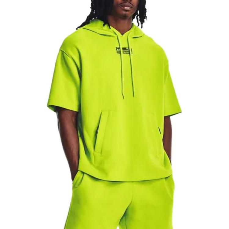Under Armour Summit Knit Short Sleeve Hoodie 'Neon Green' 1378894-324 sold by KicksCrew product image thumbnail 3