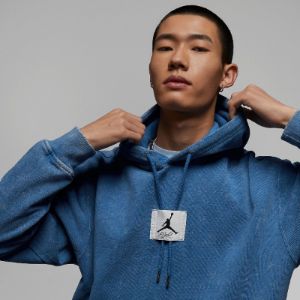 Air Jordan Flight Fleece pullover hooded top 'Blue' DR3088-485 sold by KicksCrew