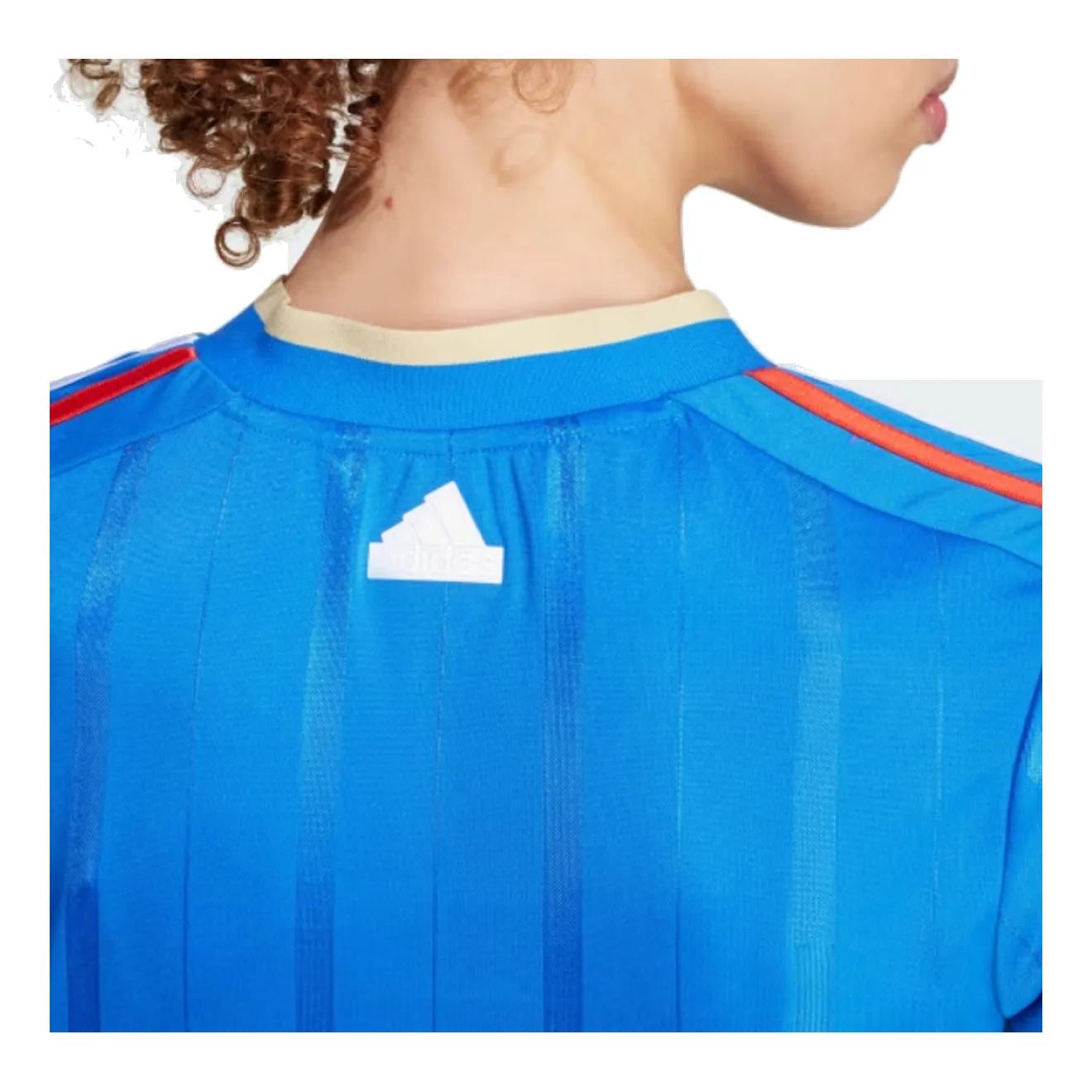 (WMNS) adidas Tiro Cut 3-Stripes Crop Jersey 'Blue White' IX9562 sold by KicksCrew product image thumbnail 3