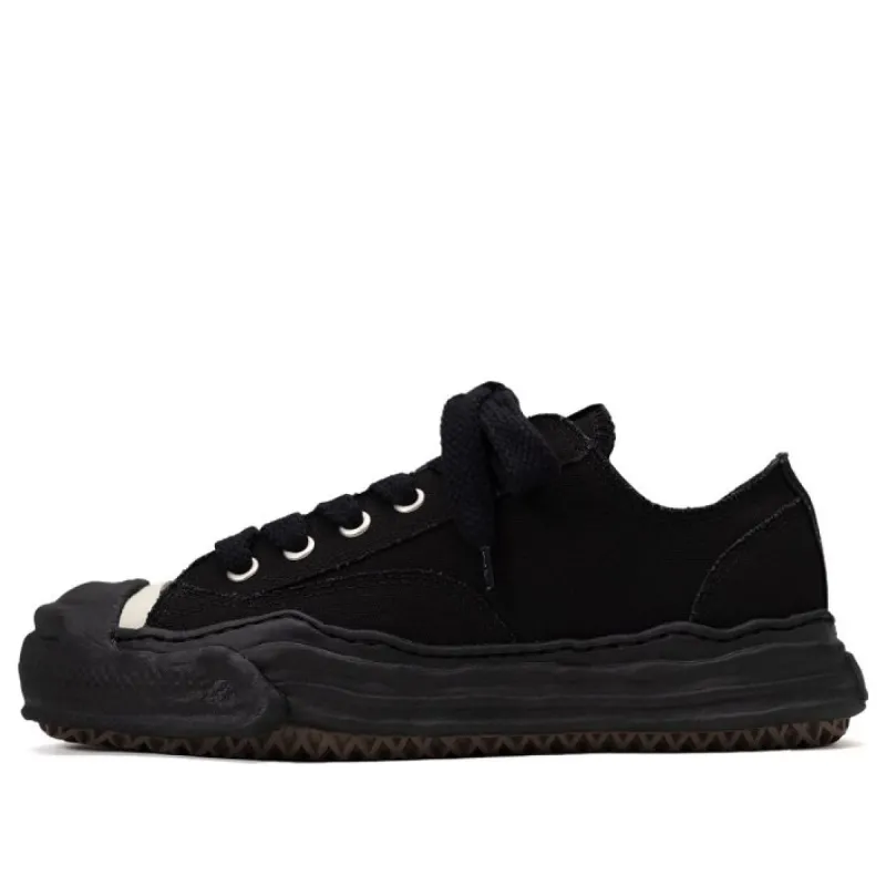 Maison MIHARA YASUHIRO HANK OG Sole Canvas Low-top Sneaker 'Black Black' A05FW702-BLKBLK sold by KicksCrew