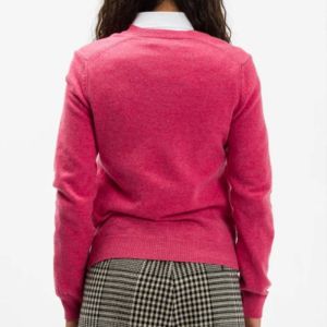 (WMNS) COMME des GARCONS PLAY V-Neck Pullover Red Emblem 'Pink' AZ-N073-051-4 sold by KicksCrew