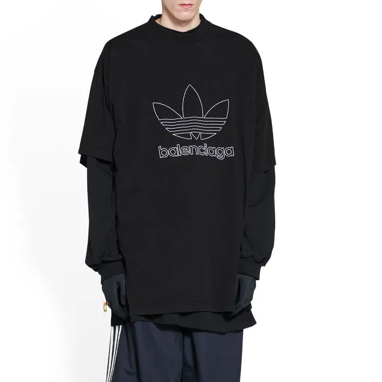 Balenciaga x adidas Trefoil T-shirt 'Black White' 723976TNVN81070 sold by KicksCrew product image thumbnail 4