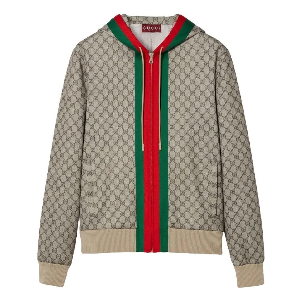 Gucci Technical Jersey Zip Jacket 'Beige Ebony' 795071-XJGRV-2270 sold by KicksCrew