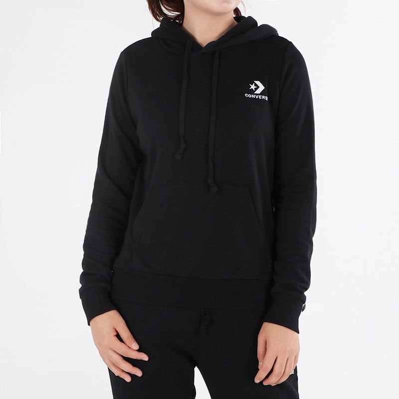 (WMNS) Converse Star Chevron Hoodie 'Black' 10008923-A01 sold by KicksCrew product image thumbnail 3