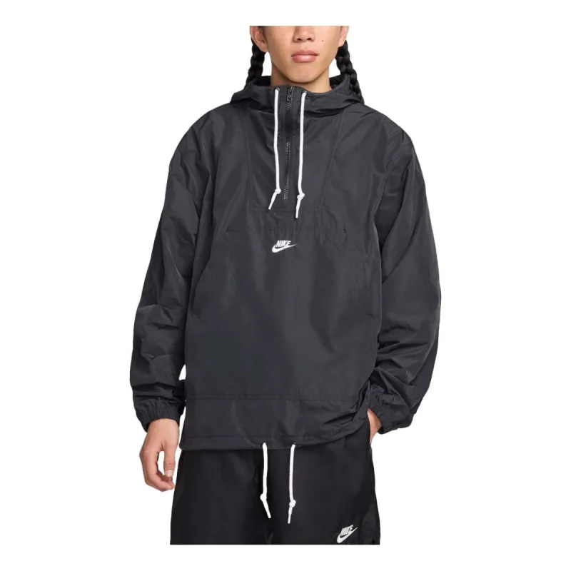 Nike Club Marina Anorak Asia Sizing 'Black White' FN3893-010 sold by KicksCrew