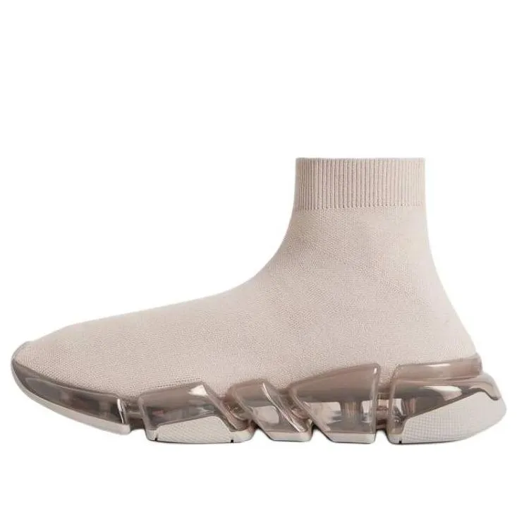 (WMNS) Balenciaga Speed 2.0 Full Clear Sole Sneaker 'Light Beige' 617196W2DC42000 sold by KicksCrew
