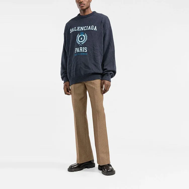 Balenciaga College Crest Crewneck Sweatshirt 'Navy' 696226T32394640 sold by KicksCrew product image thumbnail 5