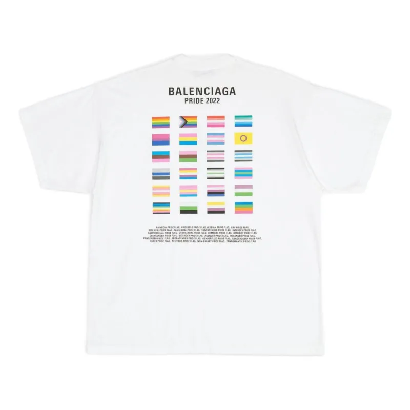 Balenciaga Pride 22 Oversized Cotton T-Shirt 'White Black' 694576TMVO20904 sold by KicksCrew