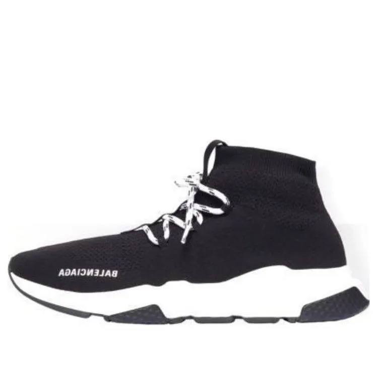 (WMNS) Balenciaga Speed 1.0 Lace Up Sneakers 'Black White' 587284W17021015 sold by KicksCrew