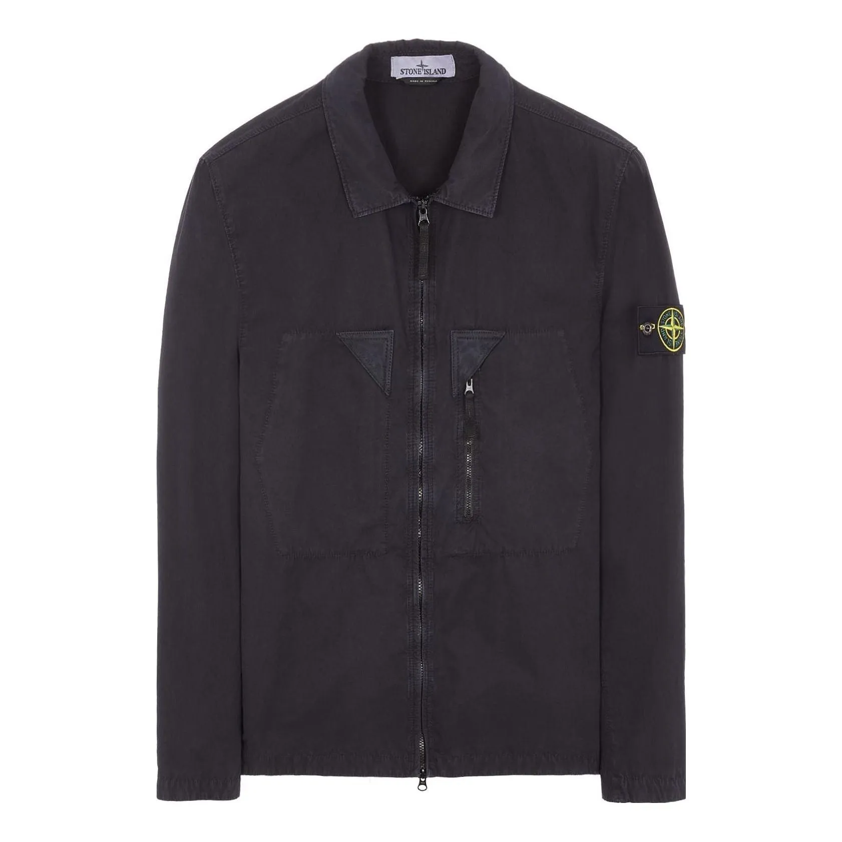 STONE ISLAND Brushed Cotton Canvas Zip Shirt Jacket 'Navy' 7815106WN-V0120 sold by KicksCrew