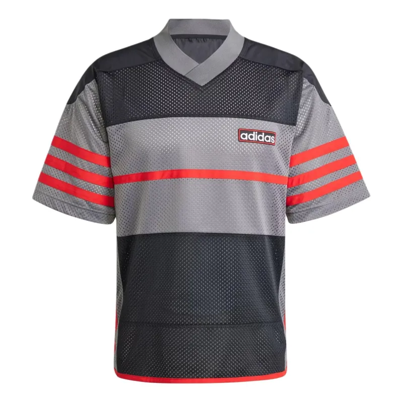 adidas Adicolor Adibreak Mesh Jersey 'Black Grey Red' IR7994 sold by KicksCrew