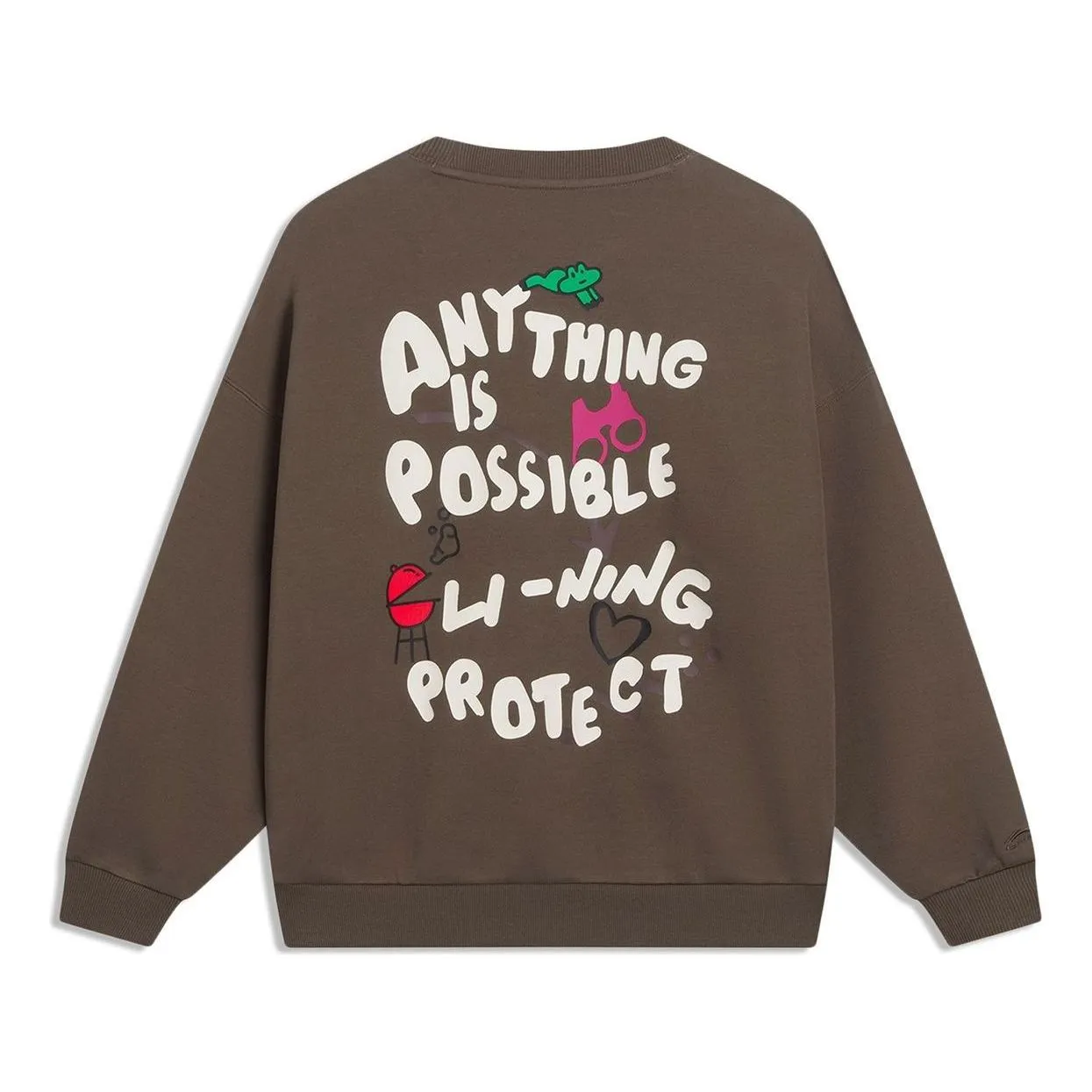 (WMNS) Li-Ning Anything Is Possible Graphic Sweatshirt 'Brown' AWDT580-2 sold by KicksCrew product image thumbnail 2