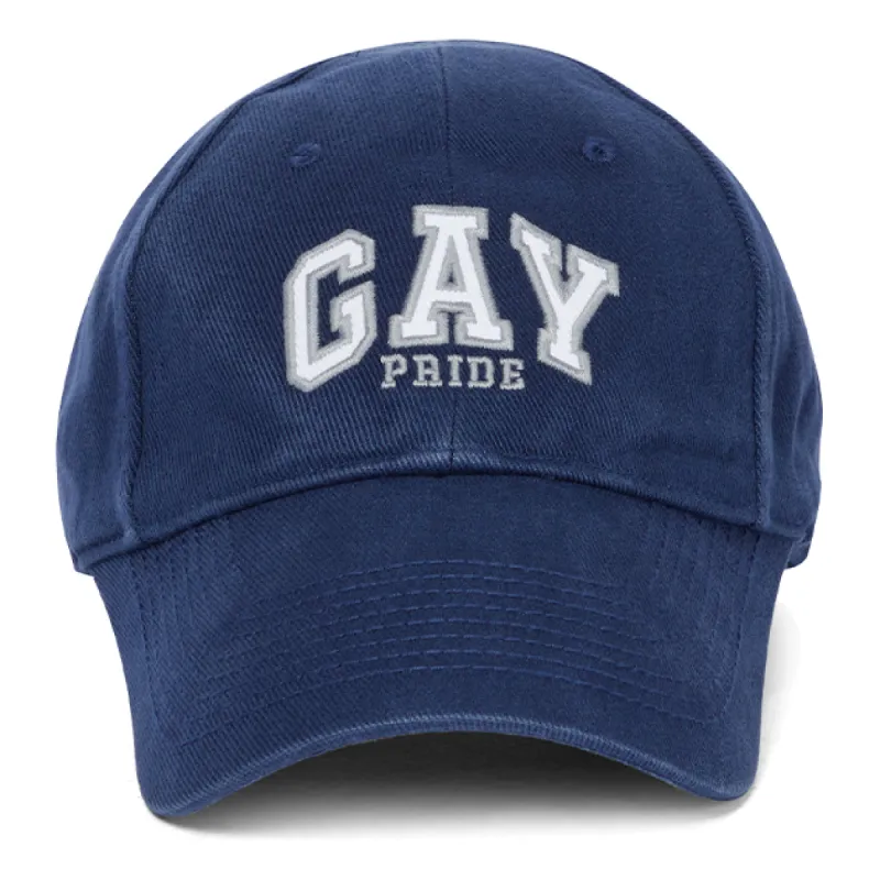 Balenciaga Embroidered Pride Cotton-Twill Baseball Cap 'Blue' 670810410B24000 sold by KicksCrew