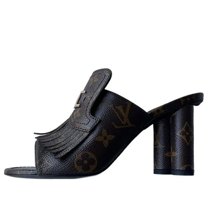 (WMNS) LOUIS VUITTON Monogram Fringe Pumps 'Brown' 1A96HG sold by KicksCrew