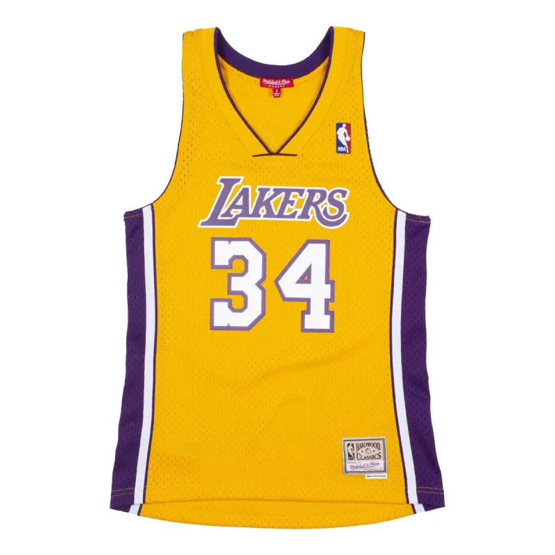 (WMNS) Mitchell & Ness x NBA Los Angeles Lakers 1999-00 Swingman Jersey 'Shaquille O'Neal 34' NNBJEL18120-LALLTGD99SON sold by KicksCrew