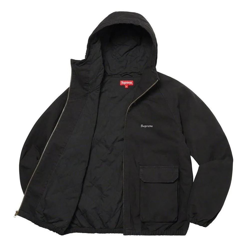 Supreme Cotton Hooded Jacket 'Black White' SUP-SS22-834 sold by KicksCrew product image thumbnail 3
