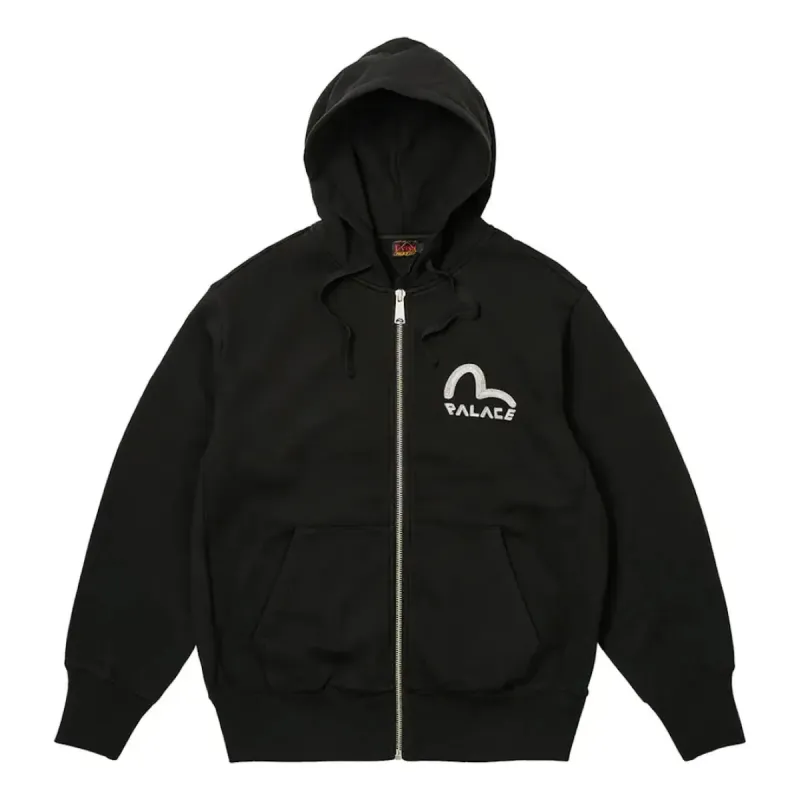 Palace x Evisu Zip Hoody Jacket 'Black' 2ESPAM4SW1150OSFLBLKX sold by KicksCrew