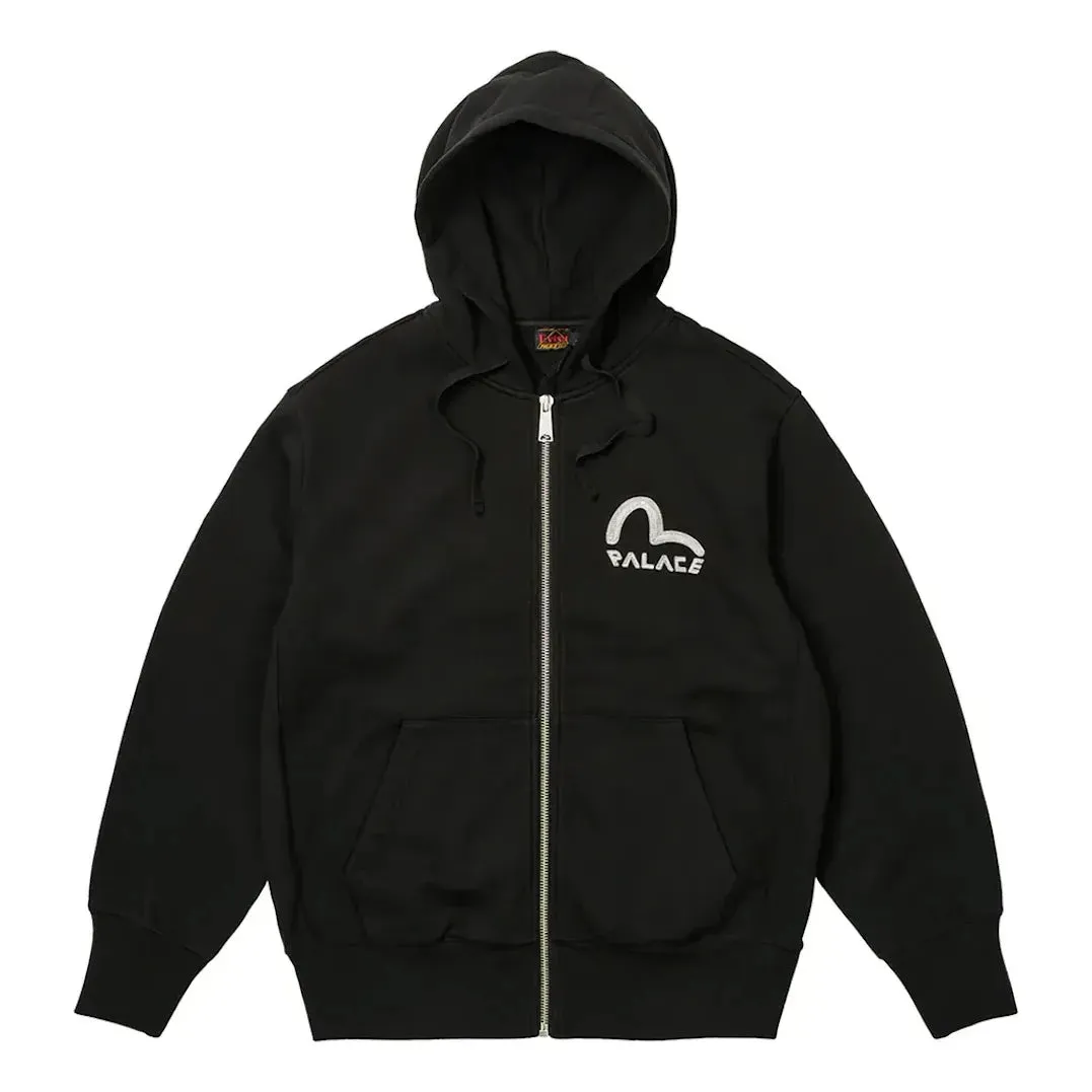 Palace x Evisu Zip Hoody Jacket 'Black' 2ESPAM4SW1150OSFLBLKX sold by KicksCrew