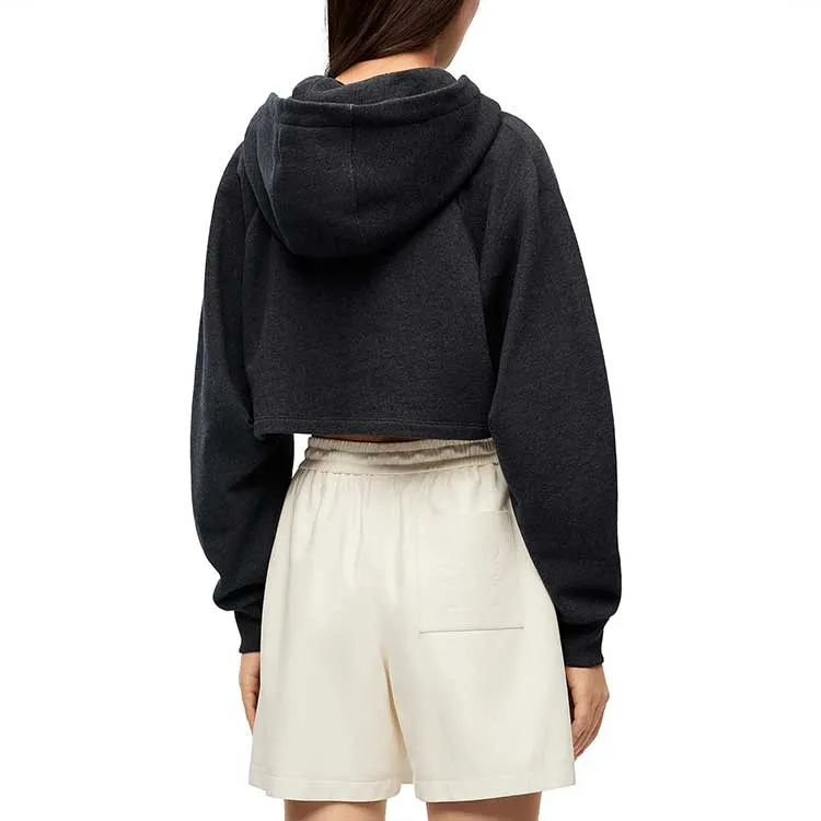 (WMNS) Loewe SS23 Cropped Hoodie 'Black' S359Y25X30-1720 sold by KicksCrew product image thumbnail 2
