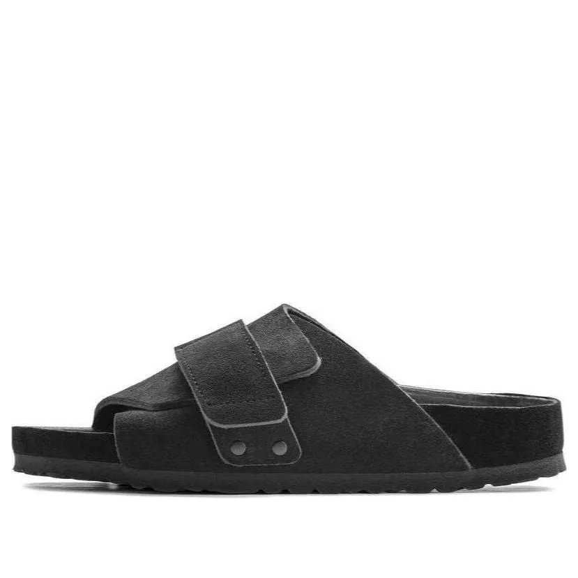 Birkenstock Kyoto Suede Leather Sandals 'Black' 1022317 sold by KicksCrew