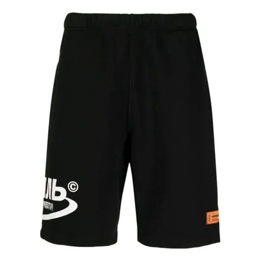 HERON PRESTON SS21 CTNMB Logo Shorts 'Black White' HMCI007R21JER0011001 sold by KicksCrew
