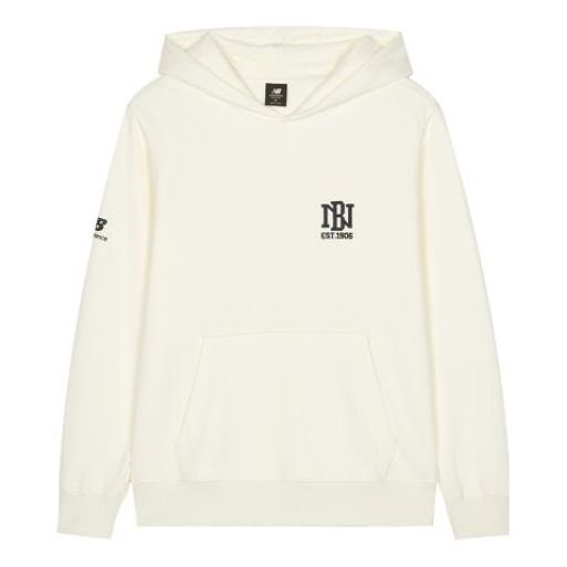 New Balance Logo Print Sweatshirt Hoodie 'White' AMT23336-CIC sold by KicksCrew