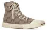 (WMNS) Balenciaga Paris High Top Sneakers 'Tan BB Monogram Cotton and White Rubber' 688756W3RQ12298 sold by KicksCrew