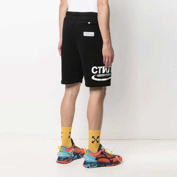 HERON PRESTON SS21 CTNMB Logo Shorts 'Black White' HMCI007R21JER0011001 sold by KicksCrew product image thumbnail 3