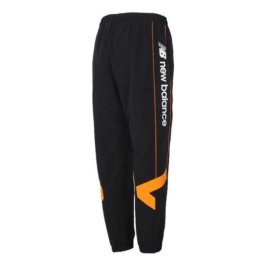 New Balance Logo Print Pants 'Black Orange' AMP11328-BK sold by KicksCrew