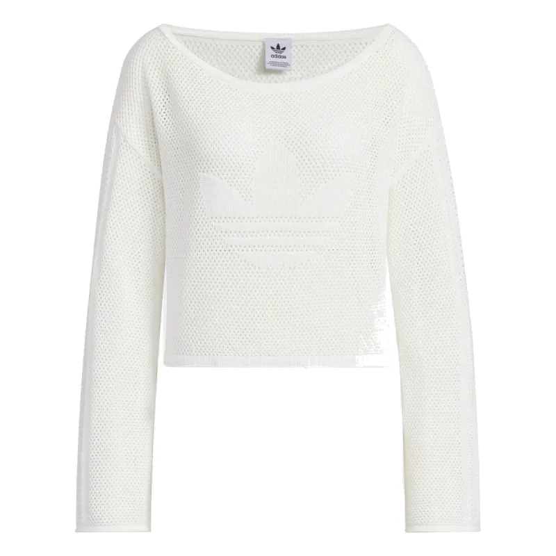(WMNS) adidas Summer Knit Sheer Long Sleeve Top 'White' JI7043 sold by KicksCrew
