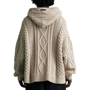 Fear of God Essentials FW23 Cable Knit Hoodie 'Silver Cloud' 192BT234392F sold by KicksCrew
