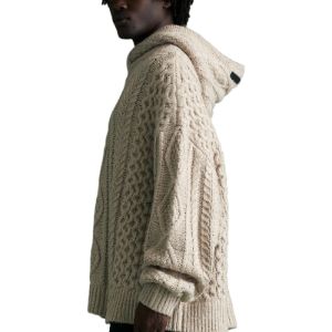 Fear of God Essentials FW23 Cable Knit Hoodie 'Silver Cloud' 192BT234392F sold by KicksCrew