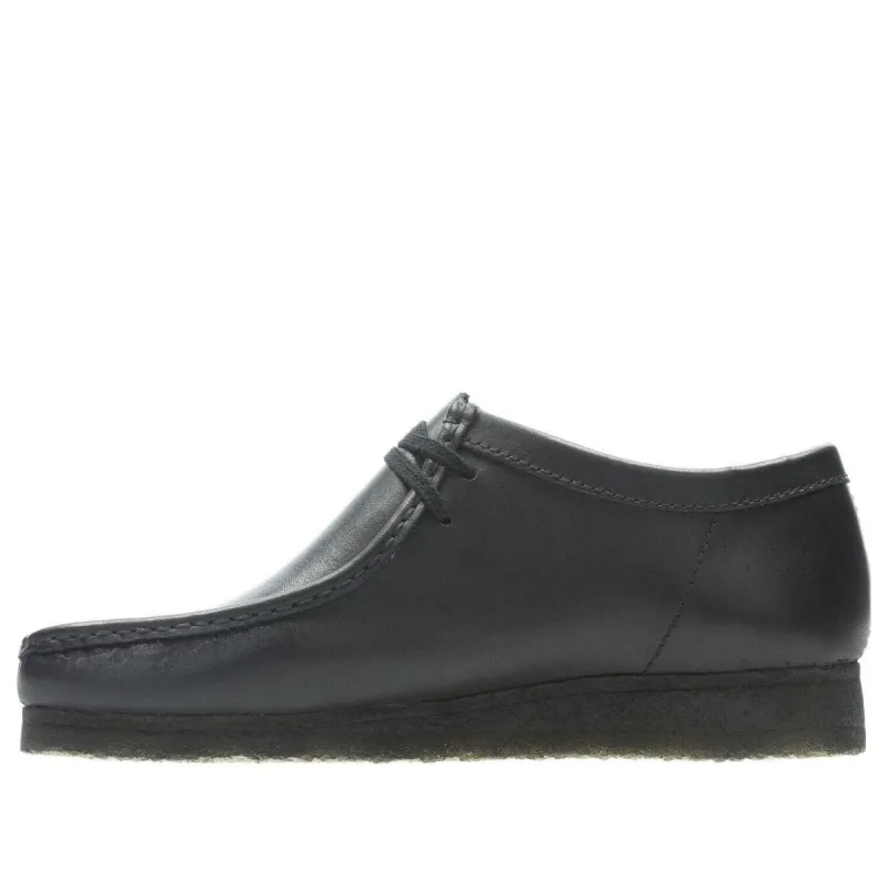 Clarks Wallabee Boots 'Black Leather' 26155514 sold by KicksCrew