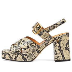 サンダル・ミュール Leather Python Print Platform Sandals WMNS) GUCCI Python Print Platform Sandal 'Neutral' 656383