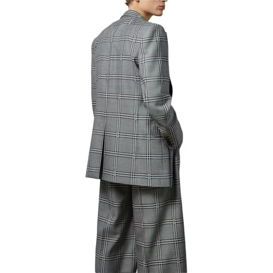 Gucci Horsebit Check Wool Jacket 'Grey Black' 770378-ZAOPD-1016 sold by KicksCrew product image thumbnail 4