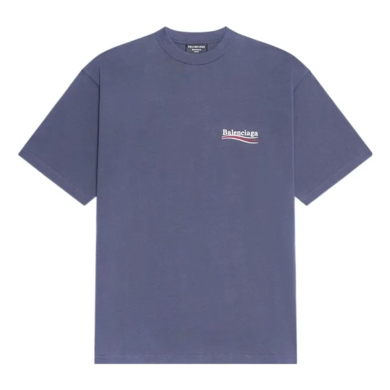 Balenciaga Political Campaign T-Shirt Medium Fit 'Dark Grey White' 620967TKVJ11366 sold by KicksCrew