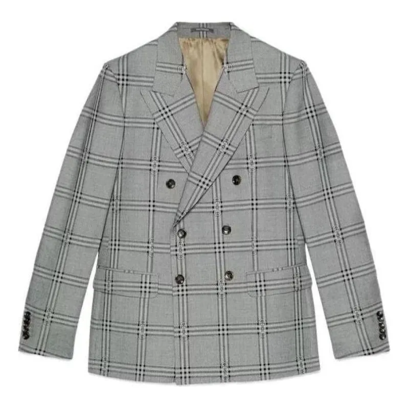 Gucci Horsebit Check Wool Jacket 'Grey Black' 770378-ZAOPD-1016 sold by KicksCrew